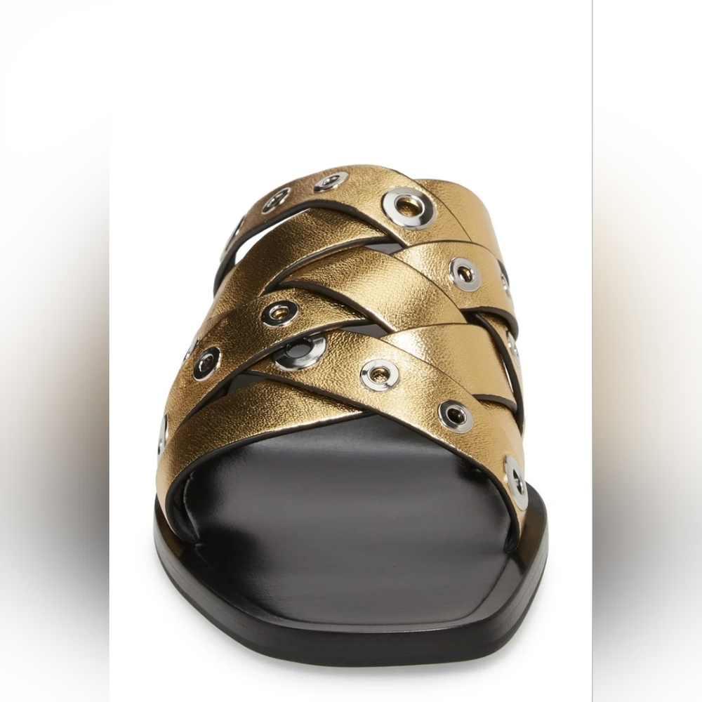 Rag & Bone Womens Hartley Gold Slide Sandals - Picture 3 of 7